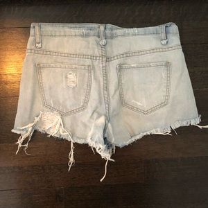 Worn in forever 21 shorts with some bleach stains